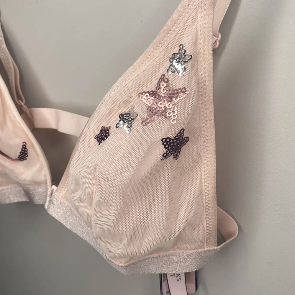 NWT Victoria’s Secret Sequin and Mesh Bralette - Picture 2 of 10